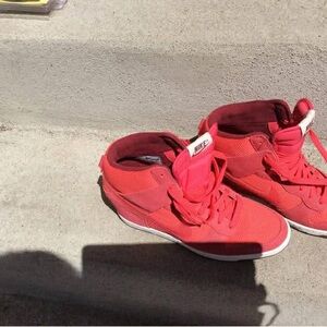 Nike Red High-Top Sneakers with White Midsole